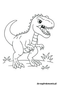 Kolorowanka groźny t-rex do wydrukowania w formacie pdf