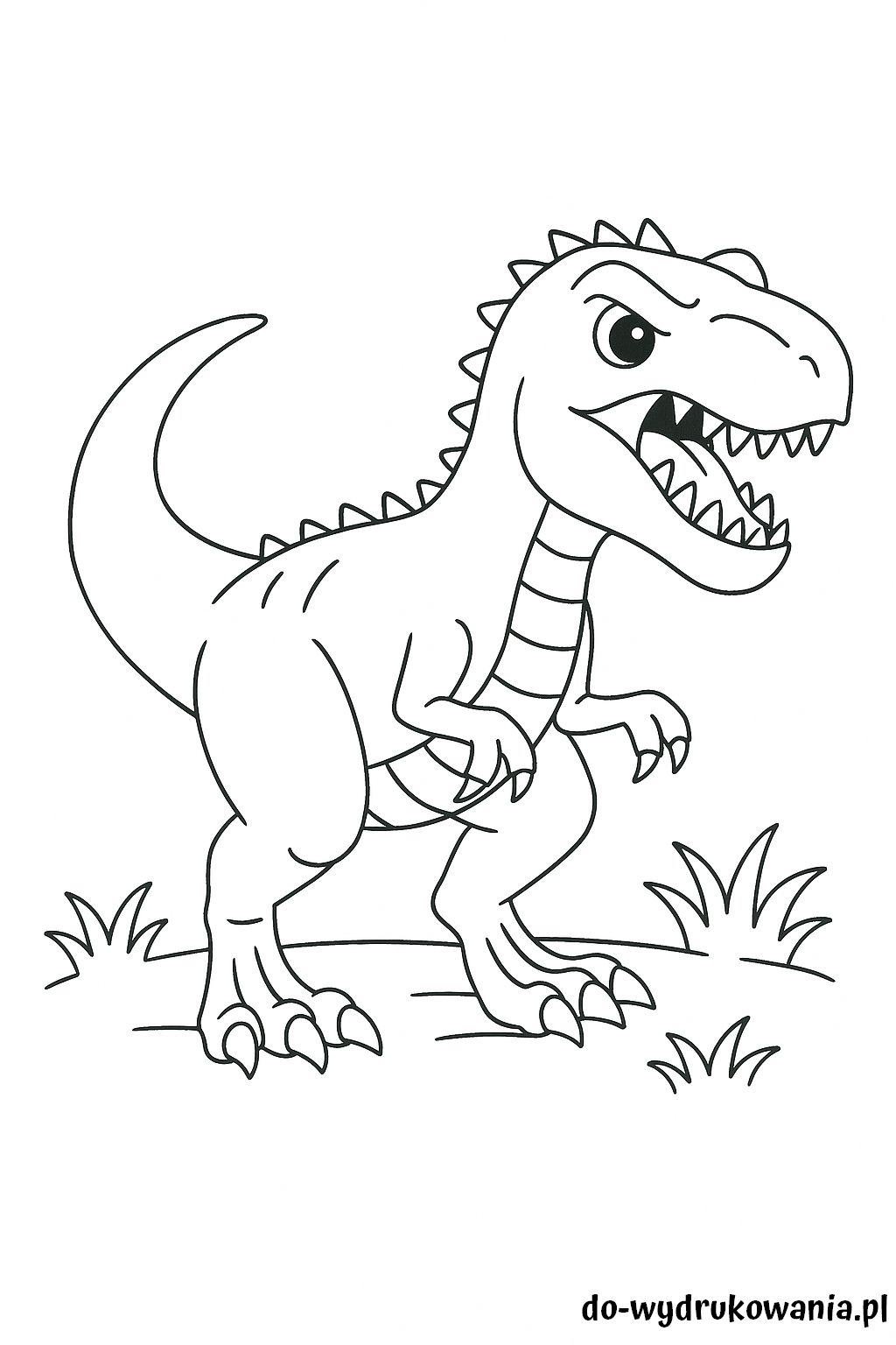 Kolorowanka groźny T-Rex do wydrukowania w formacie PDF