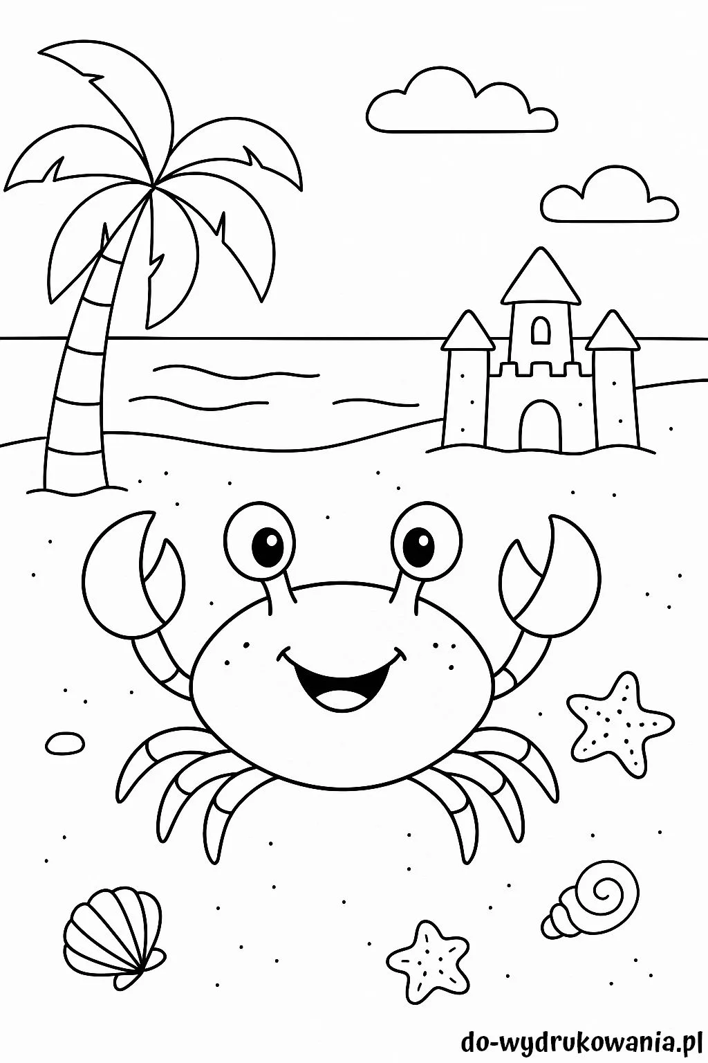 kolorowanka krab do wydrukowania w formacie pdf
