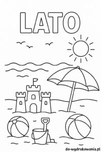 kolorowanka plaża lato do wydrukowania w formacie pdf