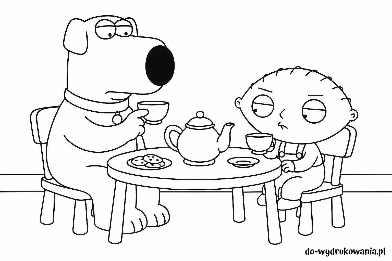 kolorowanka Brian i Stewie Griffin do wydrukowania w formacie pdf