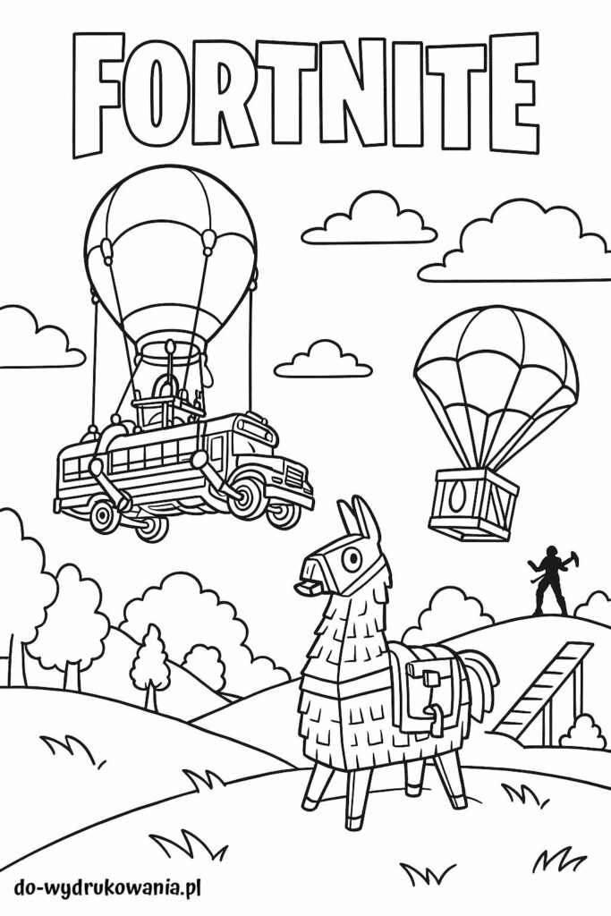 kolorowanka fortnite do wydrukowania w formacie pdf