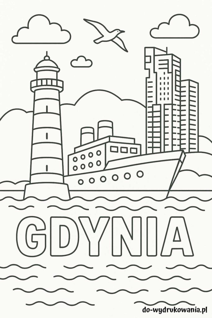kolorowanka gdynia do wydrukowania w formacie pdf