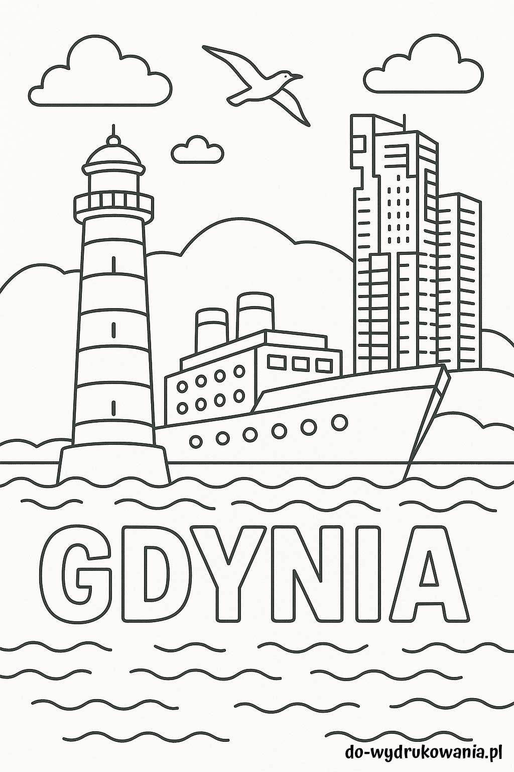 Kolorowanka Gdynia do wydrukowania w formacie pdf