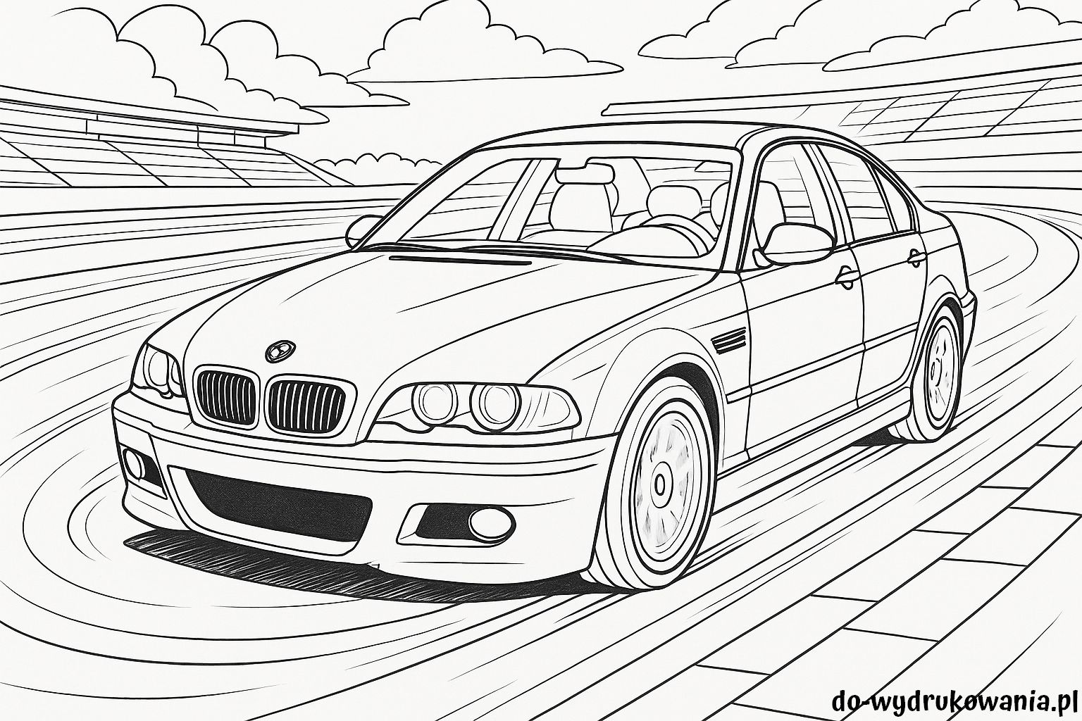 Kolorowanka BMW do wydrukowania w formacie pdf