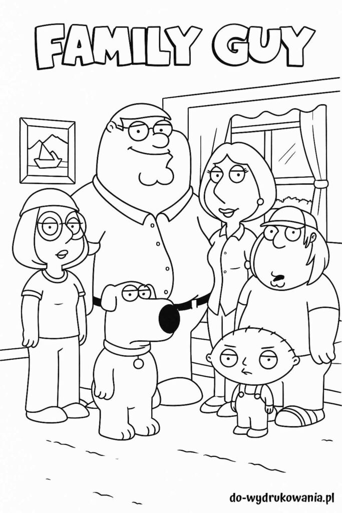 Kolorowanka Family Guy do wydrukowania w formacie pdf