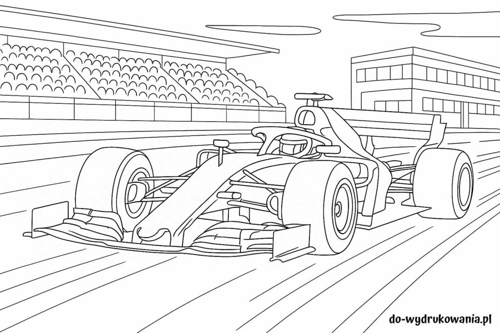 kolorowanka formuła 1 do wydrukowania w formacie pdf