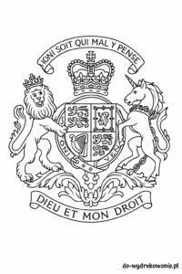 kolorowanka herb wielkiej brytanii do wydrukowania w formacie pdf