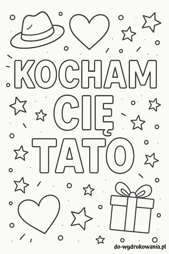 kolorowanka kocham cię tato do wydrukowania w formacie pdf