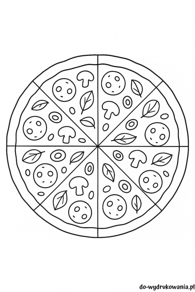 kolorowanka pizza do wydrukowania w formacie pdf