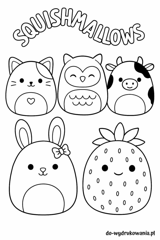 Kolorowanka Squishmallows do wydrukowania w formacie pdf