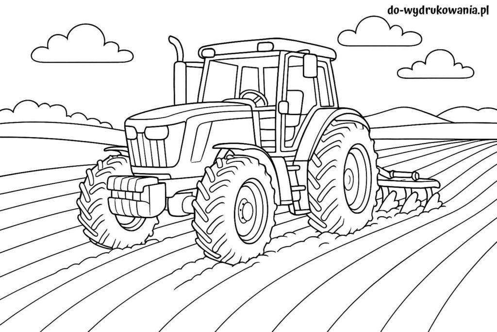 kolorowanka traktor orze pole do wydrukowania w formacie pdf