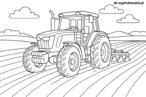 kolorowanka traktor orze pole do wydrukowania w formacie pdf