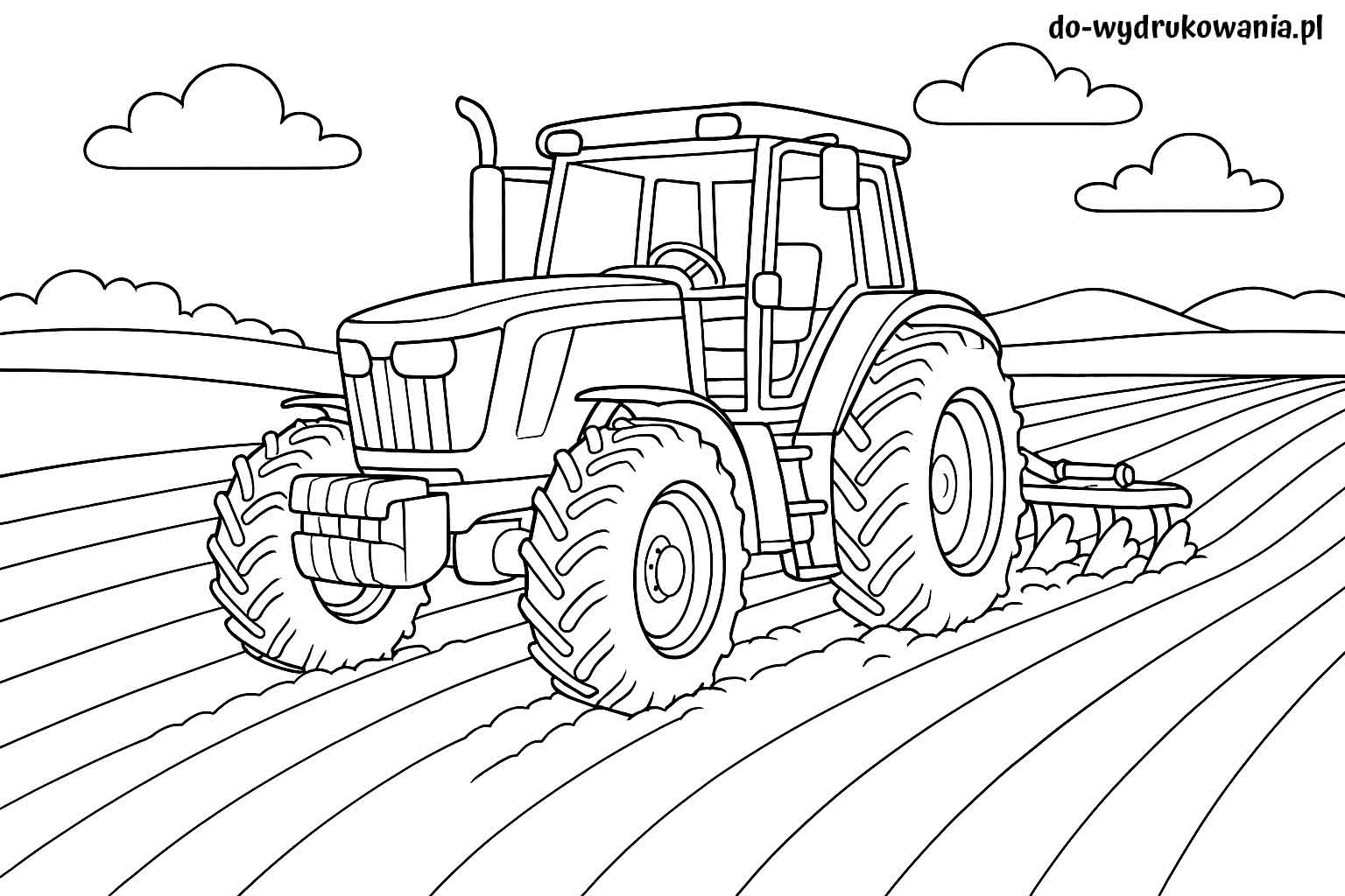 kolorowanka traktor orze pole