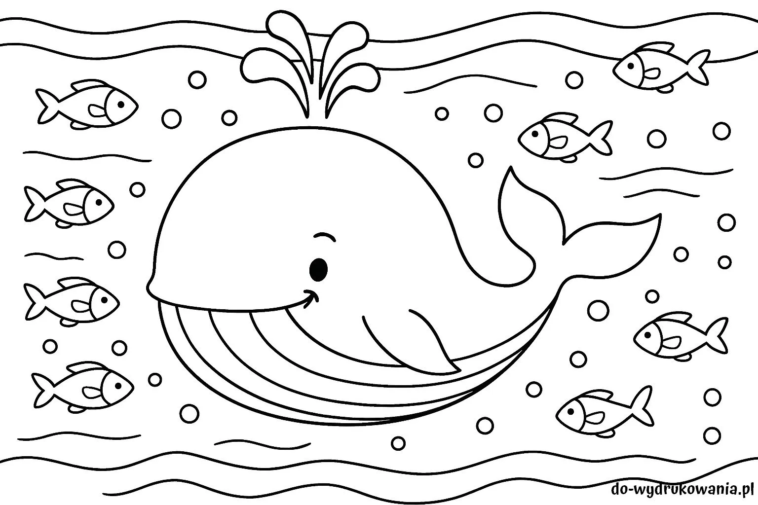 kolorowanka wieloryb do wydrukowania w formacie pdf