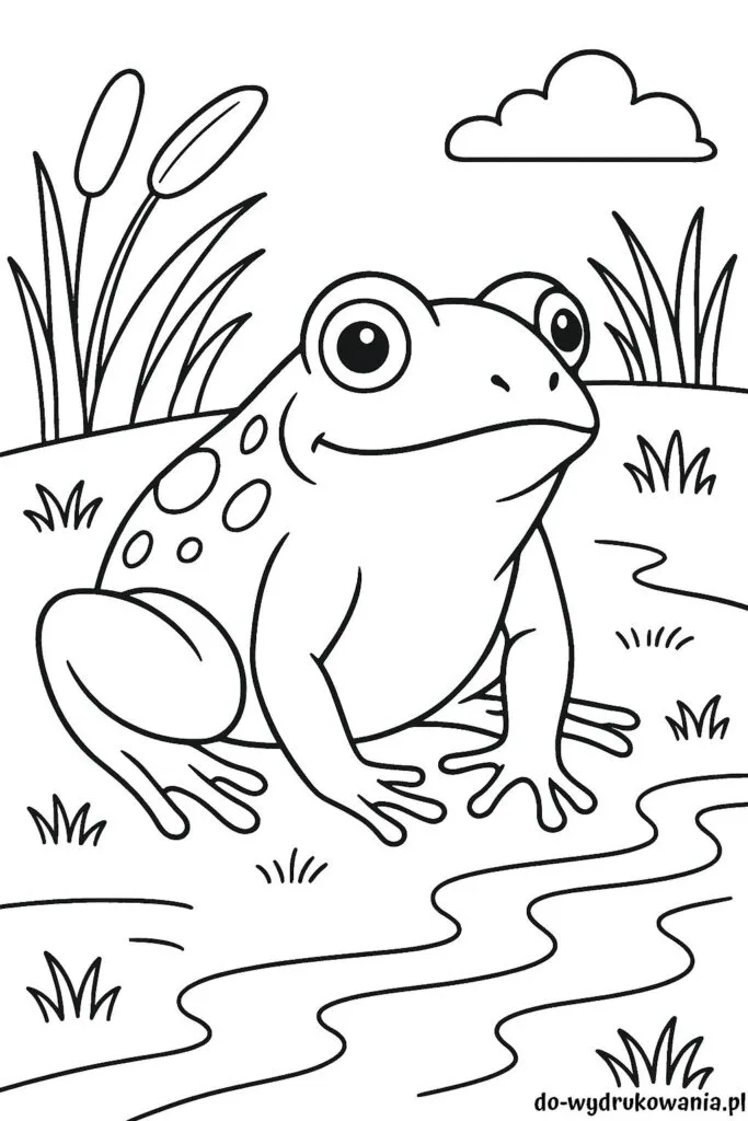 kolorowanka żaba do wydrukowania w formacie pdf