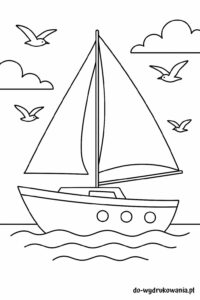 kolorowanka żaglówka do wydrukowania w formacie pdf