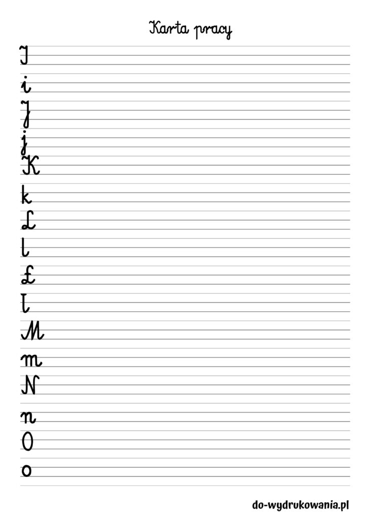 karta pracy litery I-O do wydrukowania w formacie pdf