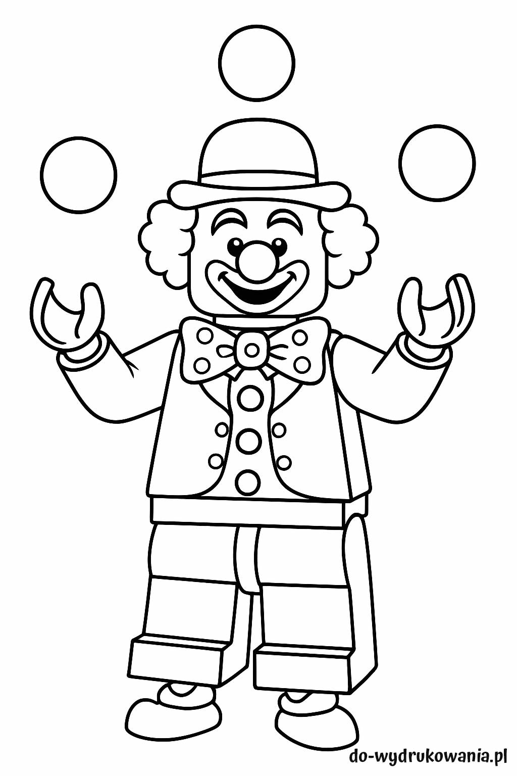 kolorowanka klaun lego do wydrukowania w formacie pdf