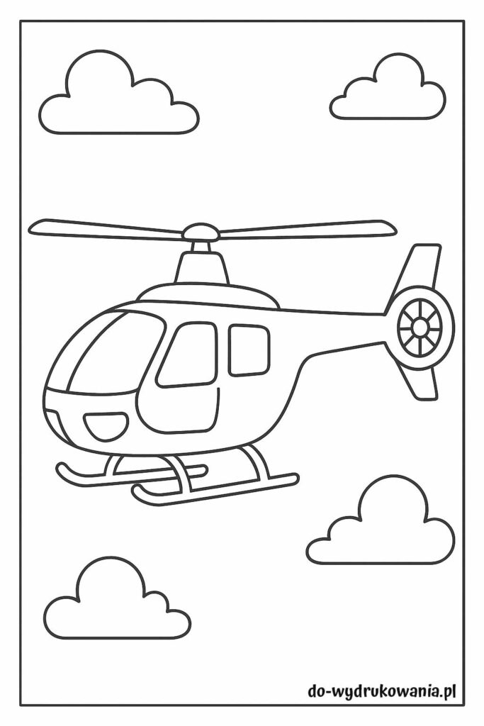 kolorowanka helikopter do wydrukowania w formacie pdf