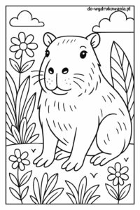 kolorowanka kapibara do wydrukowania w formacie pdf