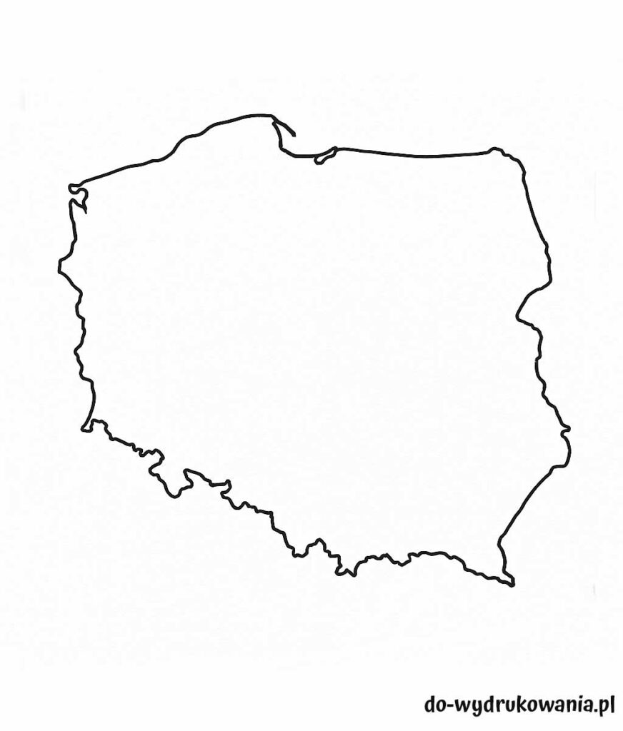 kolorowanka mapa Polski do wydrukowania w formacie pdf