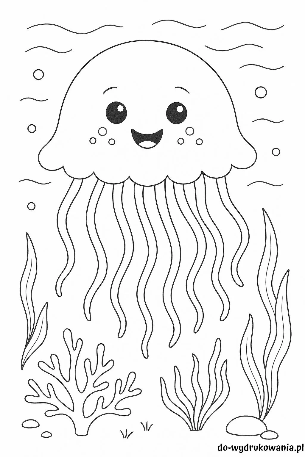 kolorowanka meduza do wydrukowania w formacie pdf