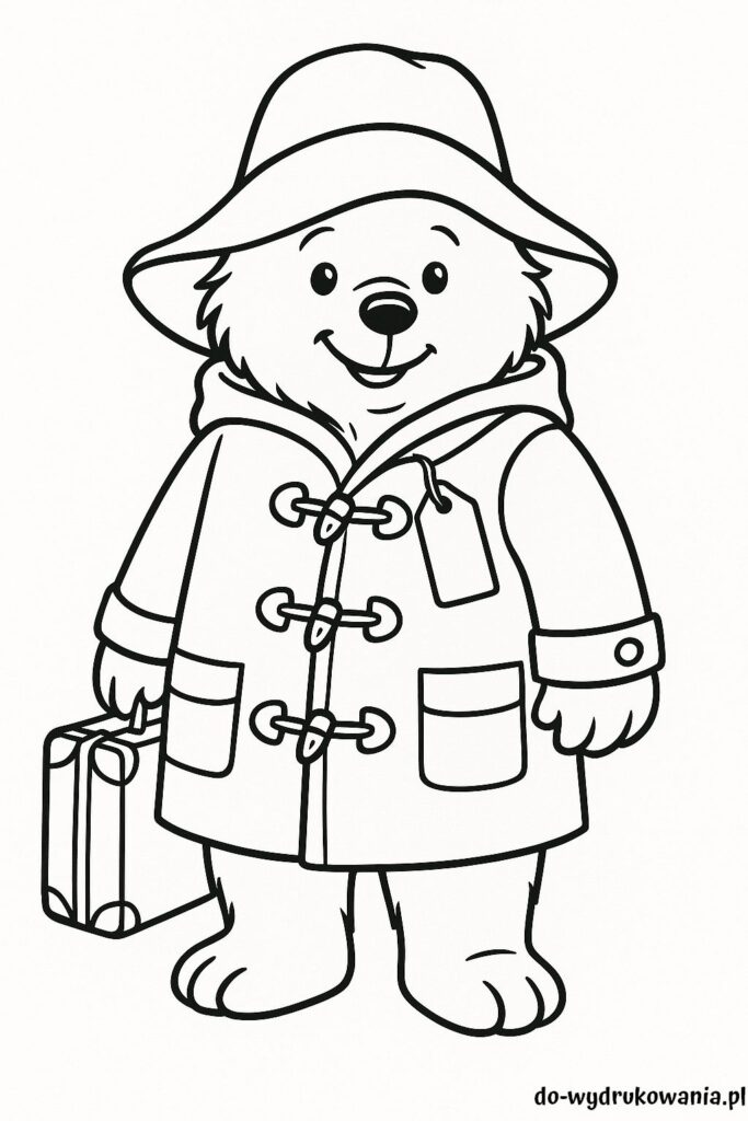 Kolorowanka miś paddington do wydrukowania w formacie pdf