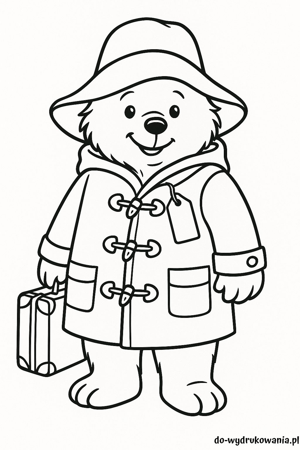 Kolorowanka miś paddington do wydrukowania w formacie pdf