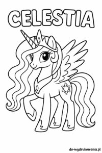 kolorowanka my little pony celestia do wydrukowania w formacie pdf