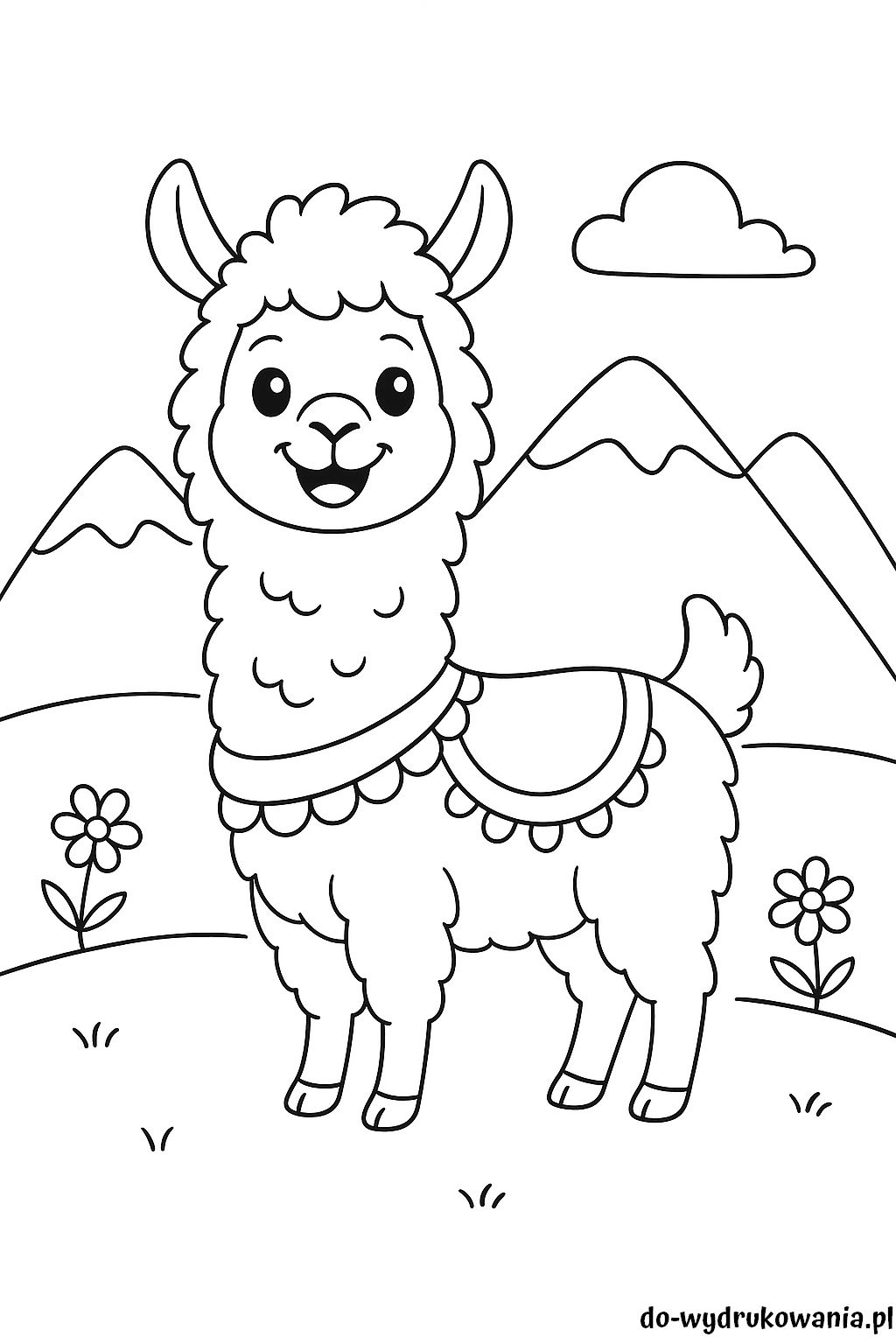 kolorowanka lama do wydrukowania w formacie pdf