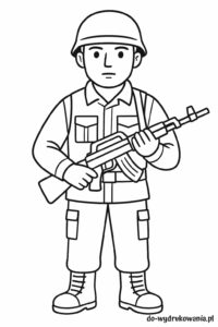 kolorowanka żołnierz do wydrukowania w formacie pdf