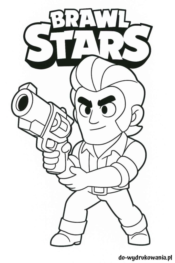 Kolorowanka Colt Brawl Stars do wydrukowania w formacie pdf