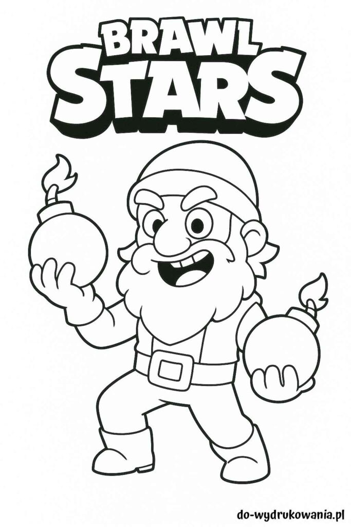 Kolorowanka Dynamike Brawl Stars do wydrukowania w formacie pdf