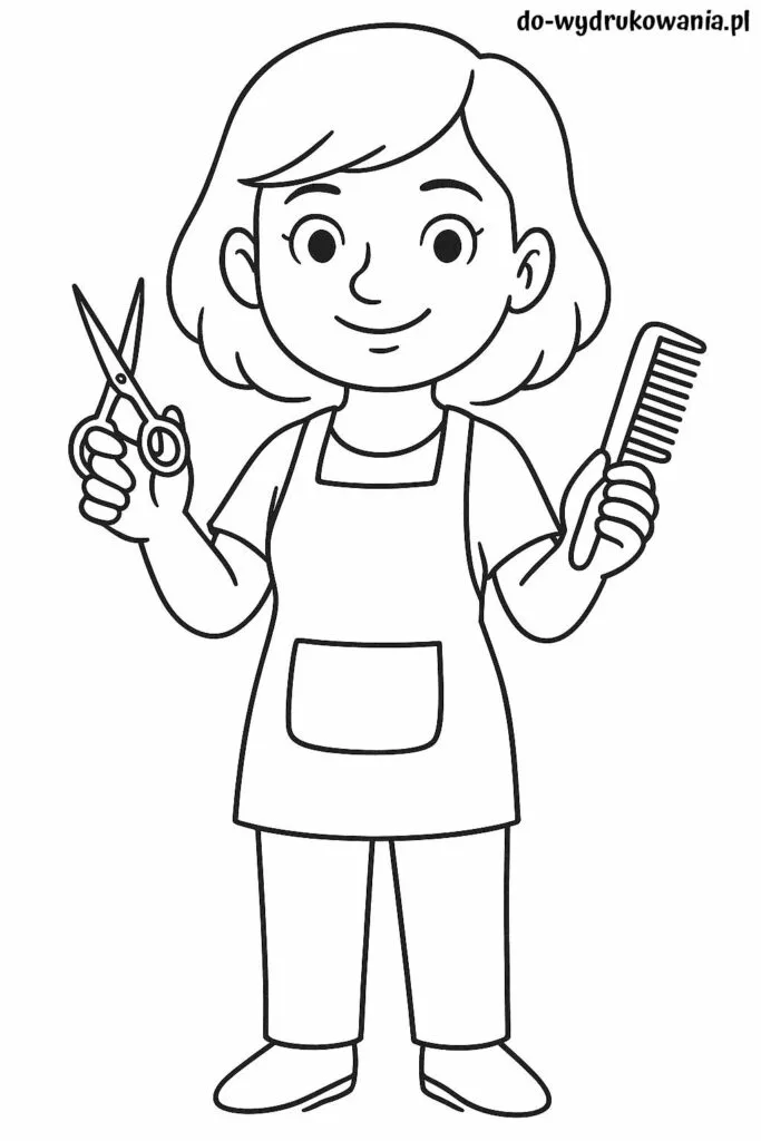 kolorowanka fryzjerka do wydrukowania w formacie pdf
