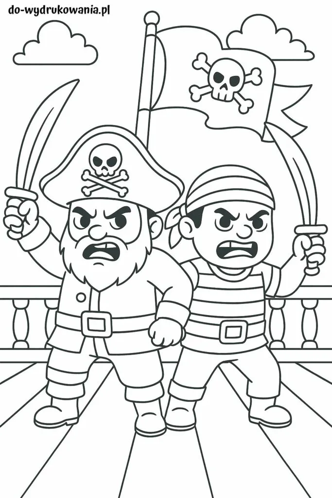 kolorowanka groźni piraci do wydrukowania w formacie pdf