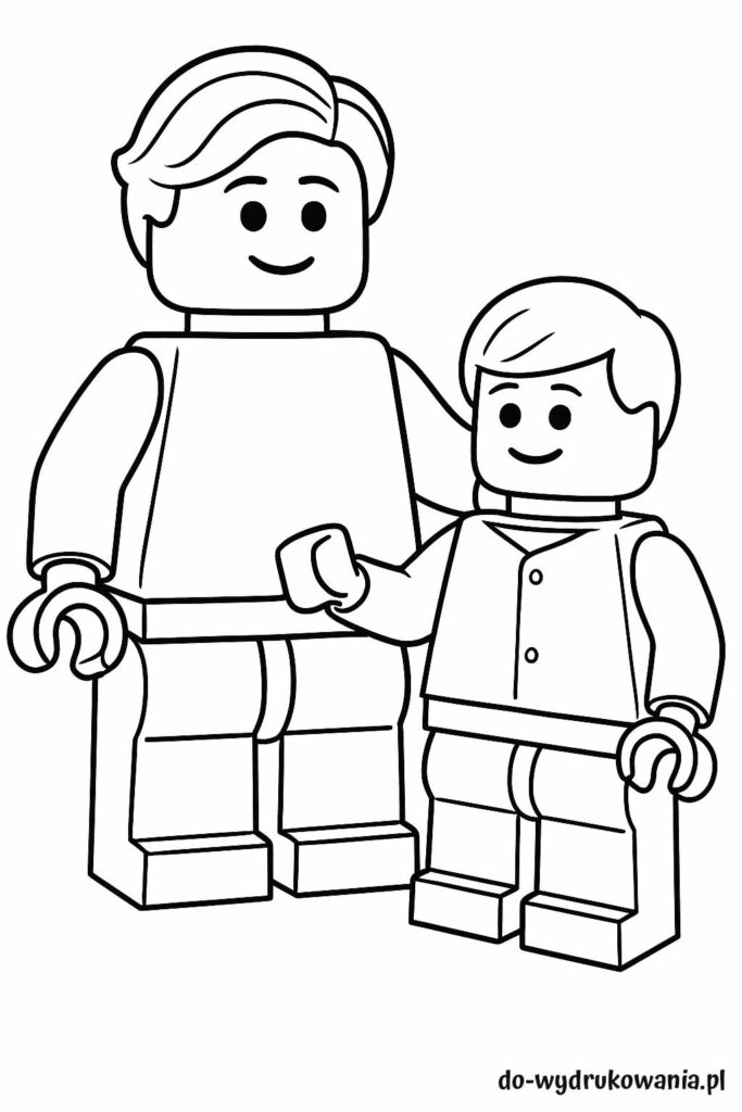 kolorowanka lego ojciec z synem do wydrukowania w formacie pdf