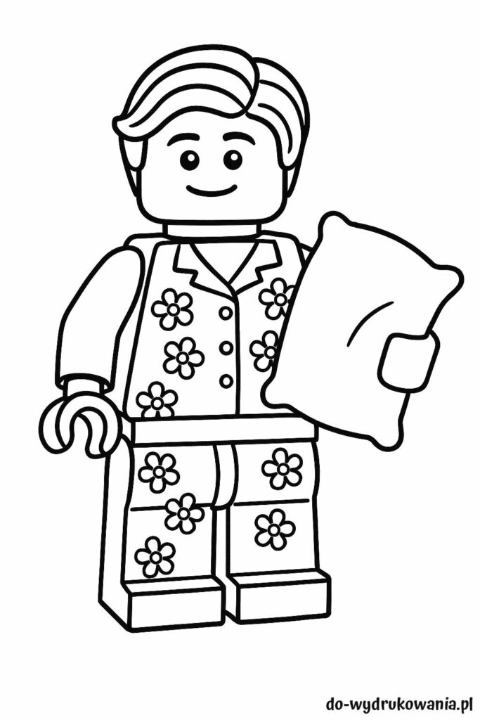 kolorowanka ludzik lego w piżamie do wydrukowania w formacie pdf