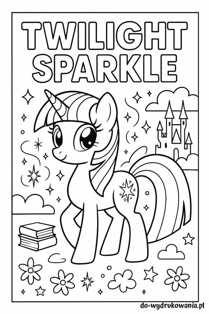 kolorowanka my little pony twilight sparkle do wydrukowania w formacie pdf