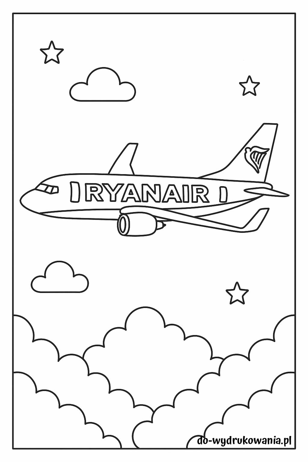 kolorowanka samolot ryanair do wydrukowania w formacie pdf