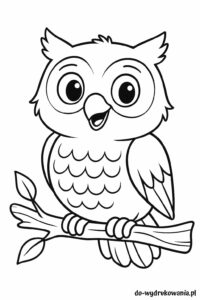kolorowanka sowa do wydrukowania w formacie pdf