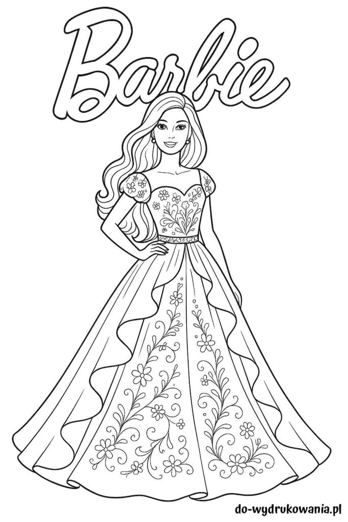Kolorowanka Barbie 2 do wydrukowania w formacie pdf
