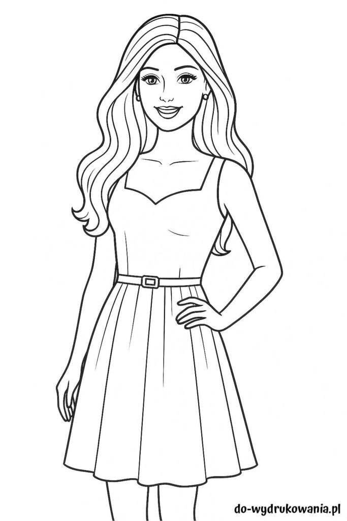Kolorowanka Barbie do wydrukowania w formacie pdf