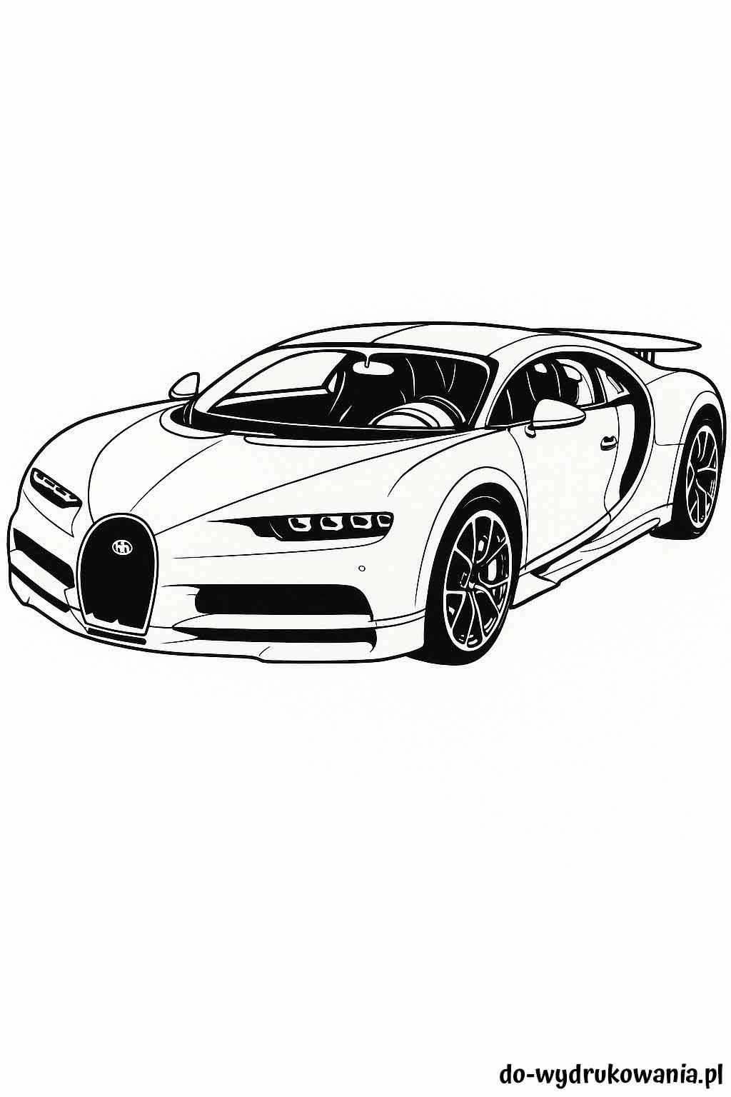 Kolorowanka Bugatti Hiron do wydrukowania w formacie pdf