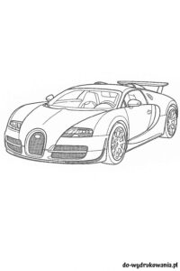 Kolorowanka Bugatti Veyron do wydrukowania w formacie pdf