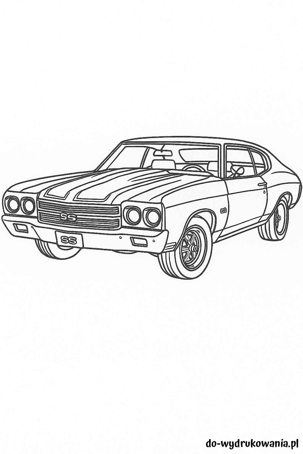 Kolorowanka Cherolet Chvelle SS do wydrukowania w formacie pdf