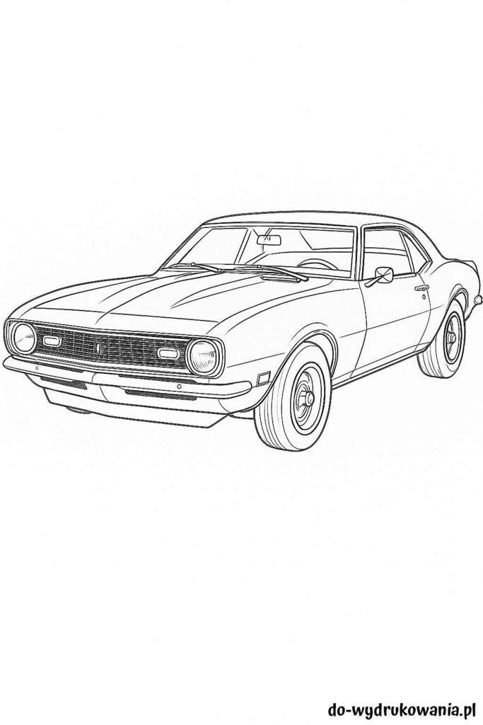 Kolorowanka Chevrolet Camaro I do wydrukowania w formacie pdf