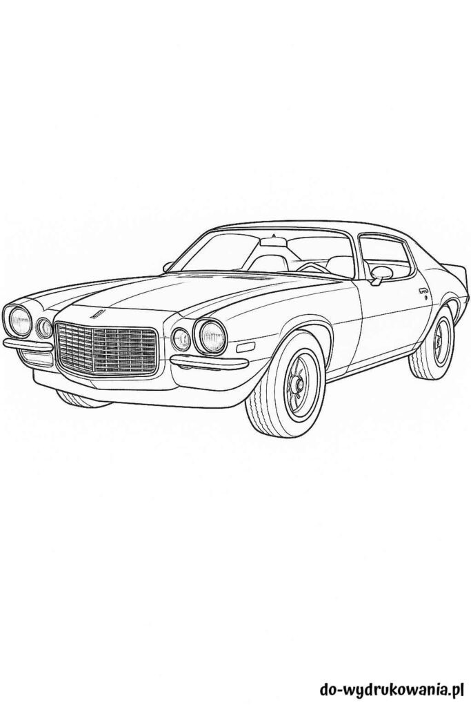 Kolorowanka Chevrolet Camaro II do wydrukowania w formacie pdf