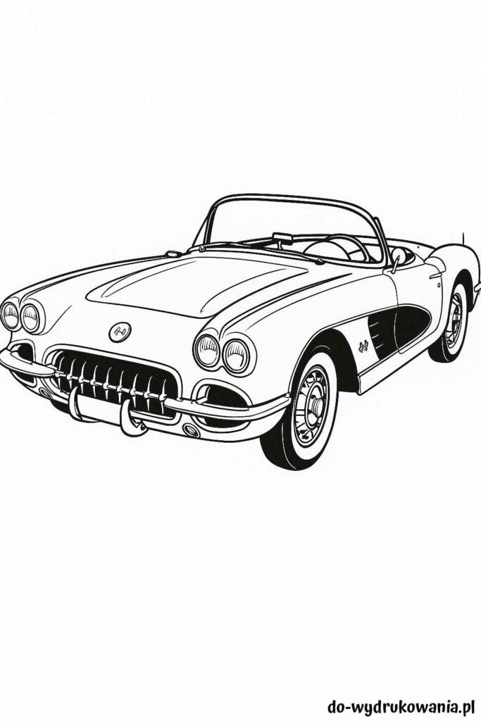 Kolorowanka Chevrolet Corvette C1 do wydrukowania w formacie pdf