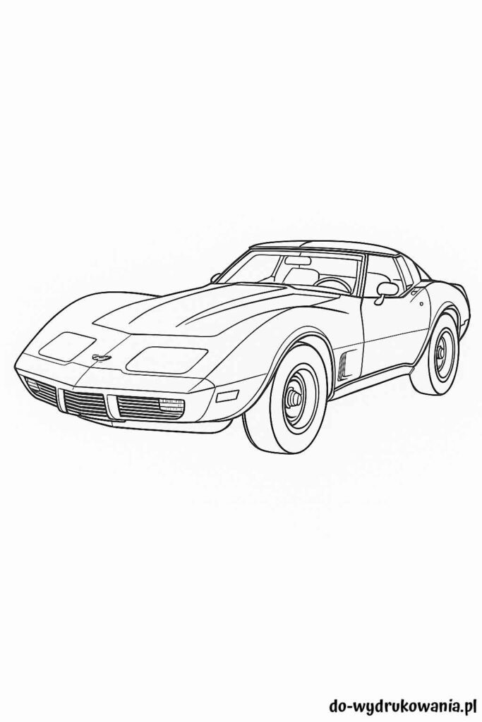 Kolorowanka Chevrolet Corvette C3 do wydrukowania w formacie pdf
